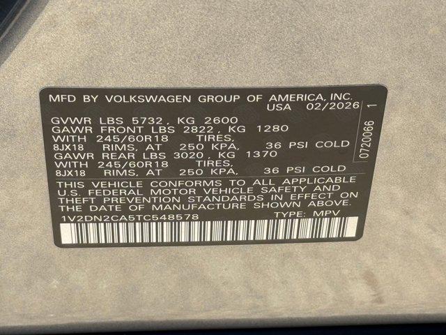 new 2026 Volkswagen Atlas car, priced at $40,881