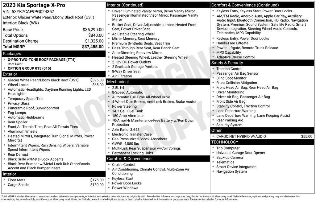 used 2023 Kia Sportage car, priced at $28,500