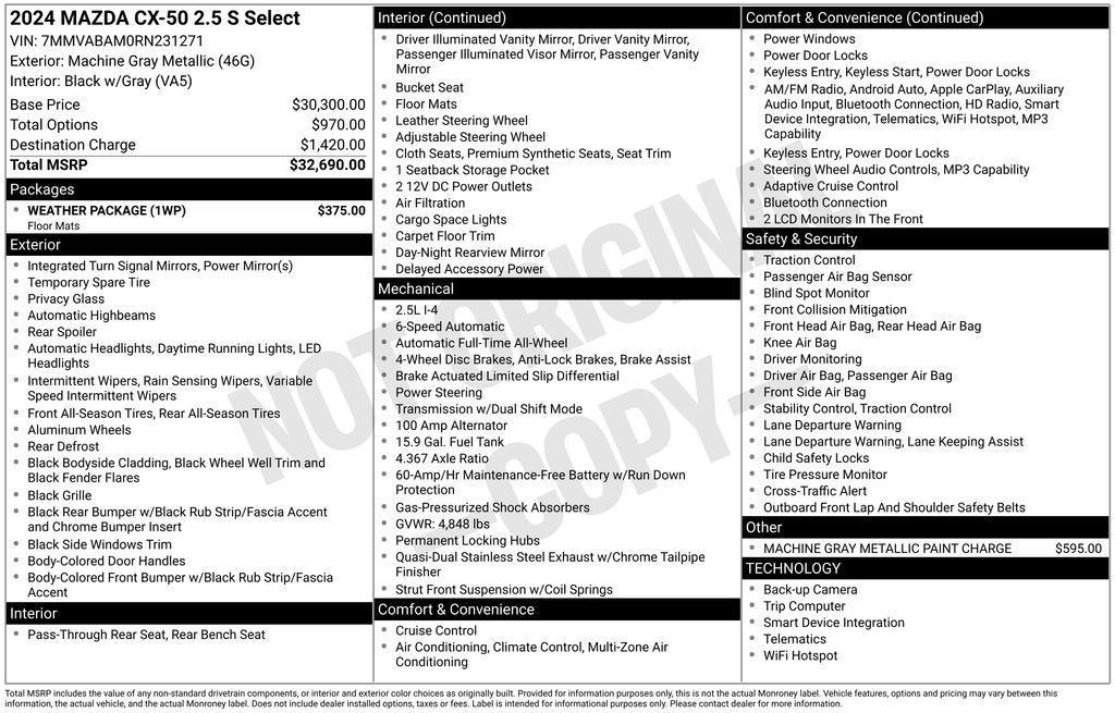 used 2024 Mazda CX-50 car, priced at $26,687