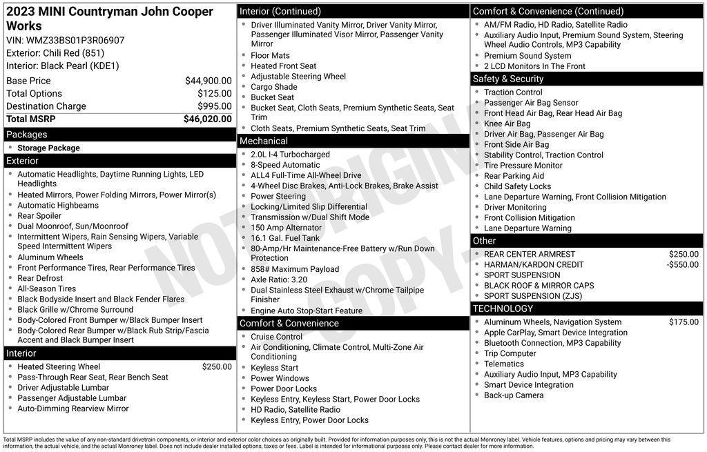 used 2023 MINI Countryman car, priced at $33,287