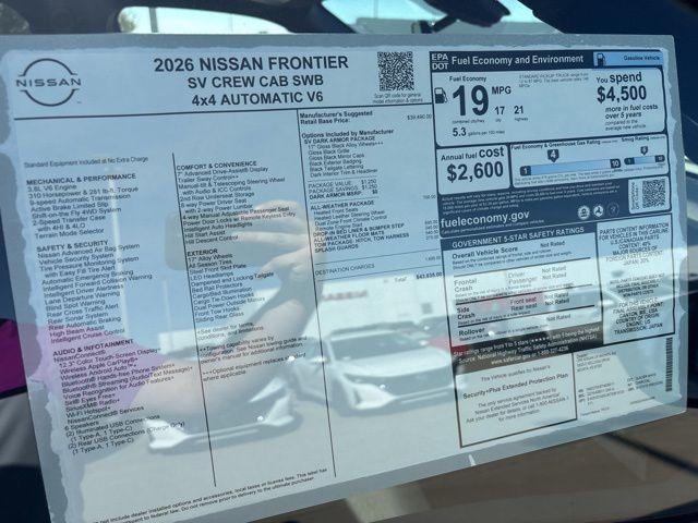 new 2026 Nissan Frontier car, priced at $41,135