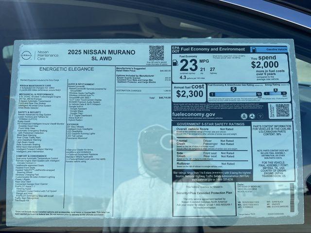 new 2025 Nissan Murano car, priced at $40,188