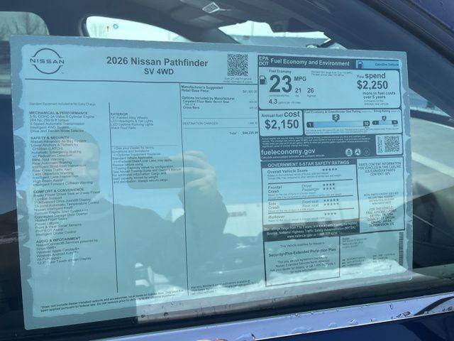 new 2026 Nissan Pathfinder car, priced at $42,235