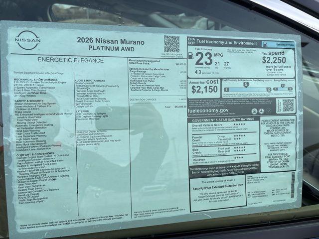 new 2026 Nissan Murano car, priced at $49,985