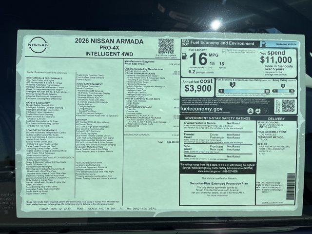 new 2026 Nissan Armada car, priced at $82,400