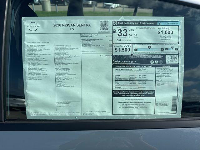 new 2026 Nissan Sentra car, priced at $25,225
