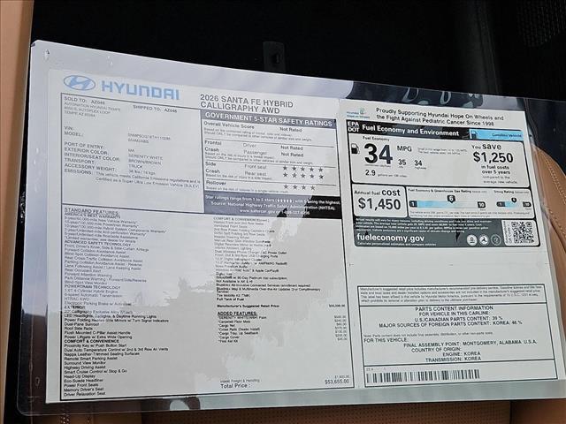 new 2026 Hyundai SANTA FE HEV car, priced at $52,500