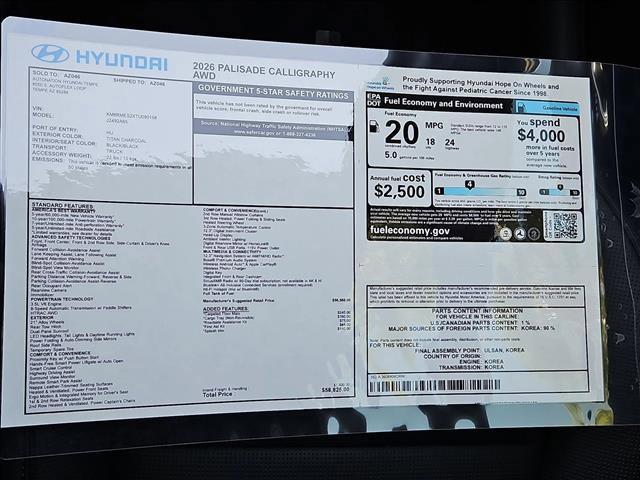 new 2026 Hyundai Palisade car, priced at $56,986