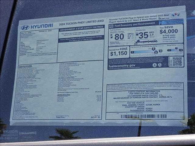 new 2024 Hyundai TUCSON Plug-In Hybrid car, priced at $41,440