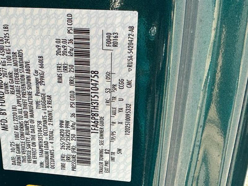 new 2026 Ford Mustang car, priced at $40,538