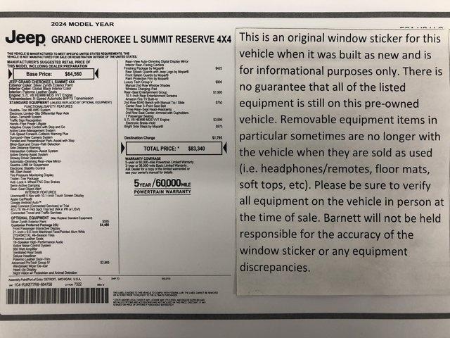 used 2024 Jeep Grand Cherokee L car, priced at $52,988