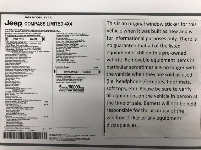 used 2024 Jeep Compass car, priced at $25,988