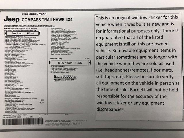 used 2023 Jeep Compass car, priced at $26,966