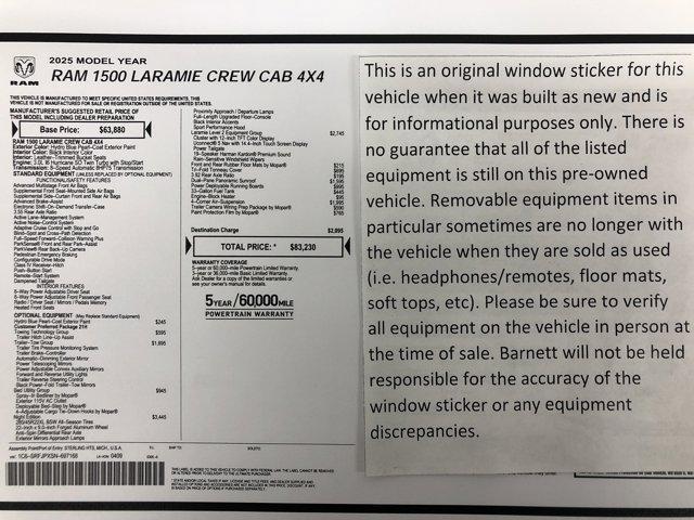 used 2025 Ram 1500 car, priced at $58,988