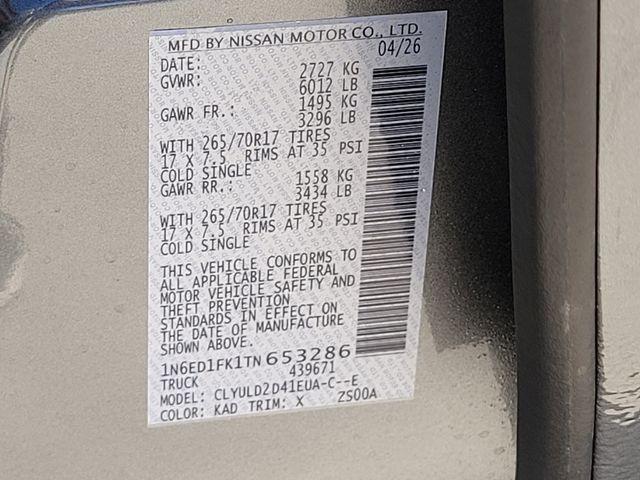 new 2026 Nissan Frontier car, priced at $42,845