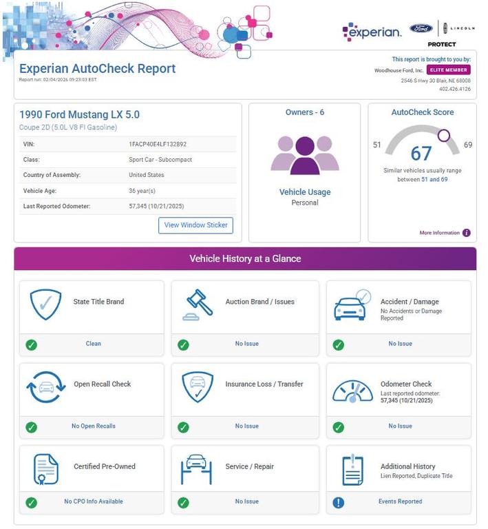 used 1990 Ford Mustang car, priced at $22,201