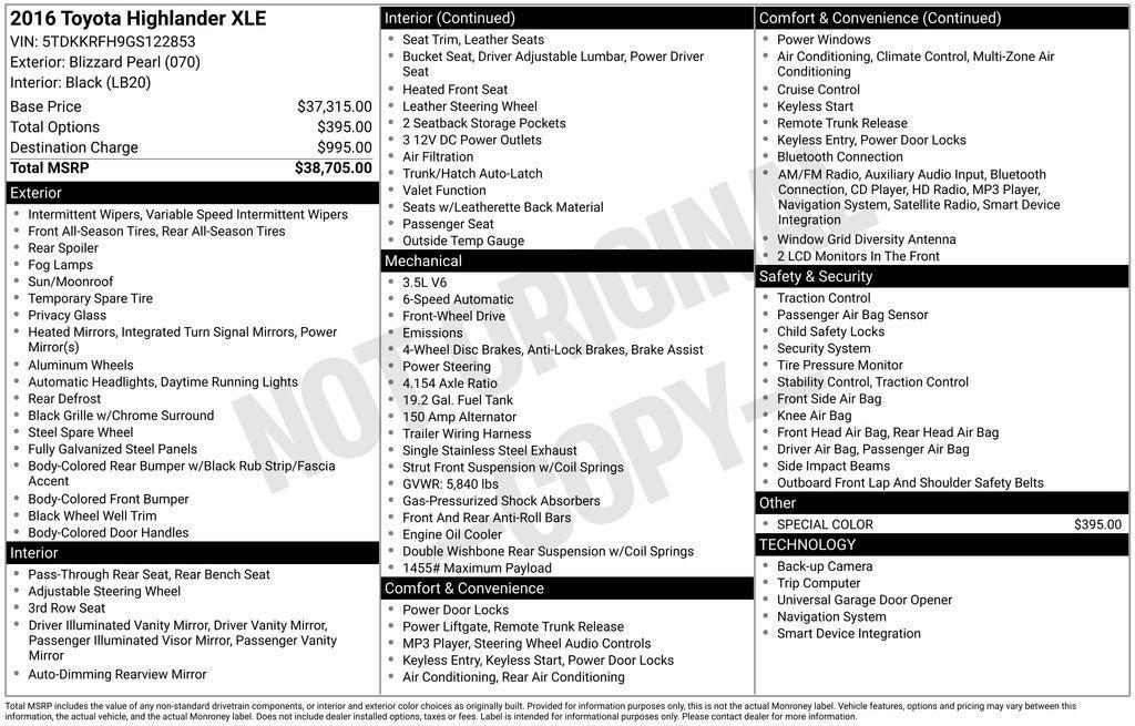 used 2016 Toyota Highlander car, priced at $14,413