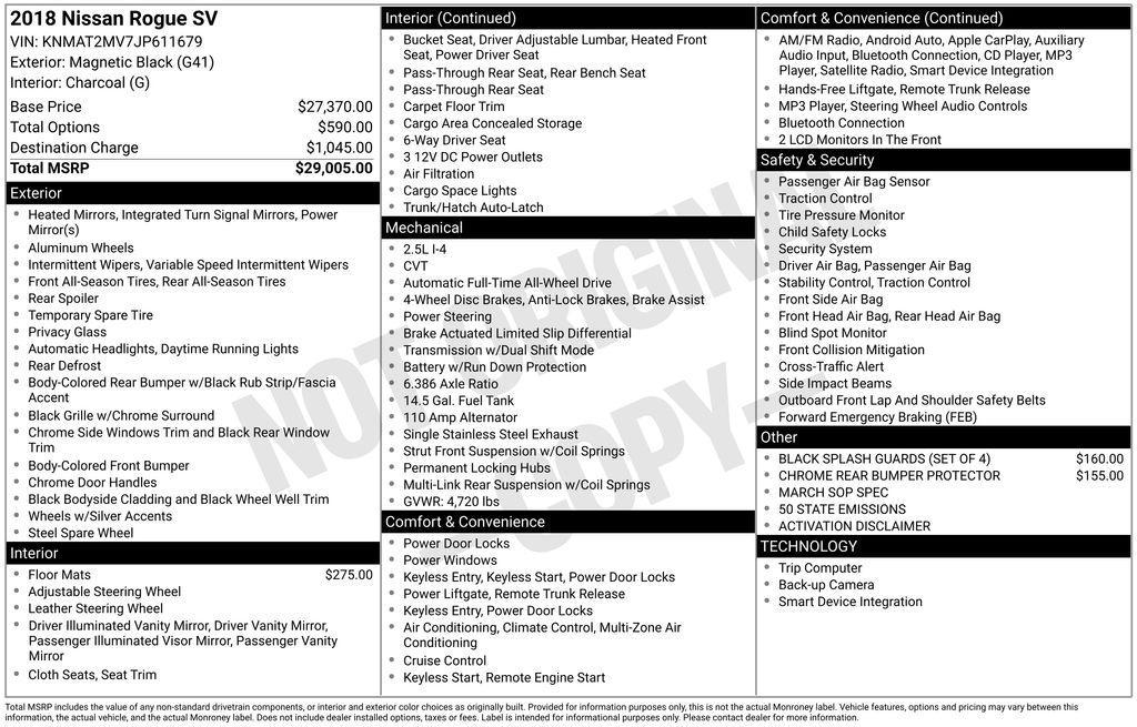 used 2018 Nissan Rogue car, priced at $11,153