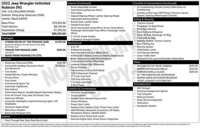 used 2022 Jeep Wrangler Unlimited car, priced at $60,995