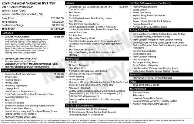 used 2024 Chevrolet Suburban car, priced at $66,495