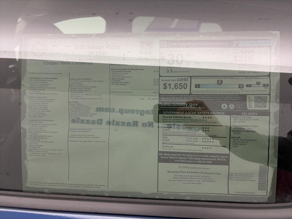 new 2026 Nissan Kicks car, priced at $31,385