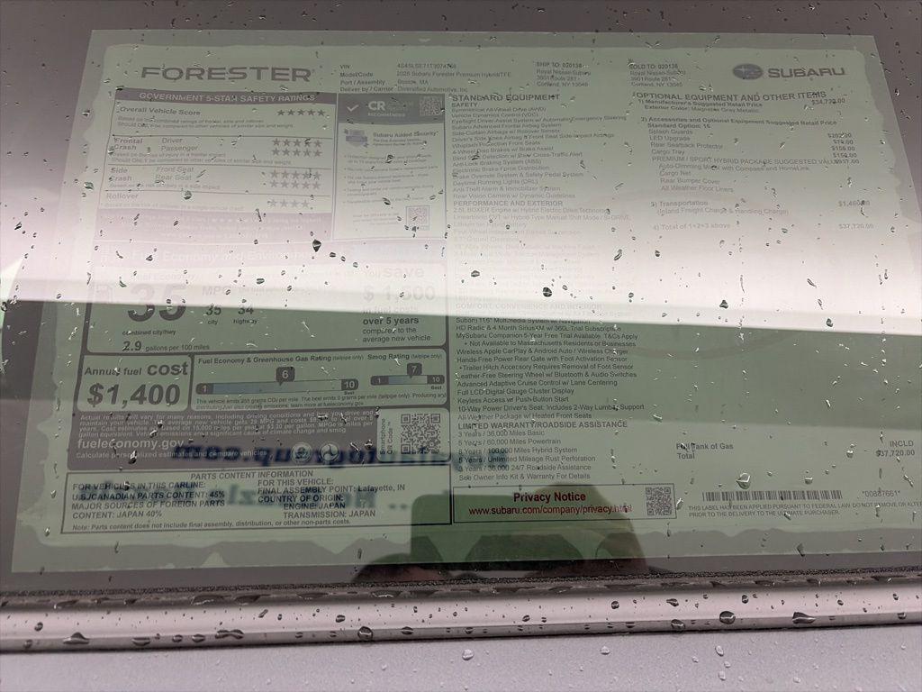 new 2026 Subaru Forester Hybrid car, priced at $37,720