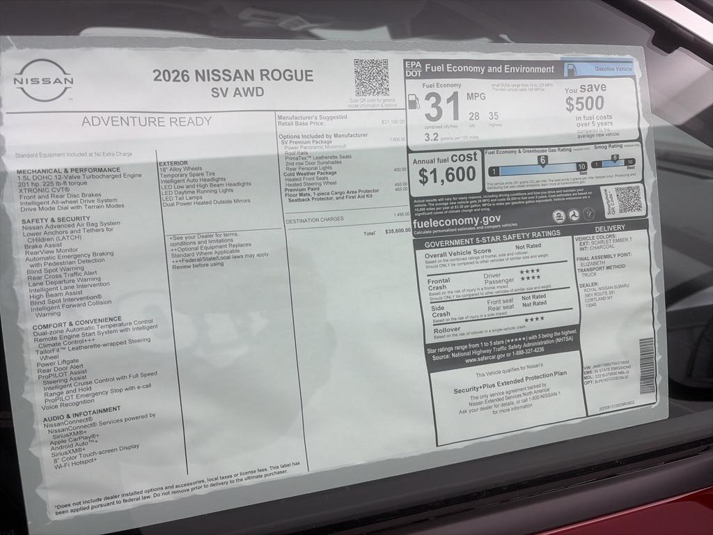 new 2026 Nissan Rogue car, priced at $35,600