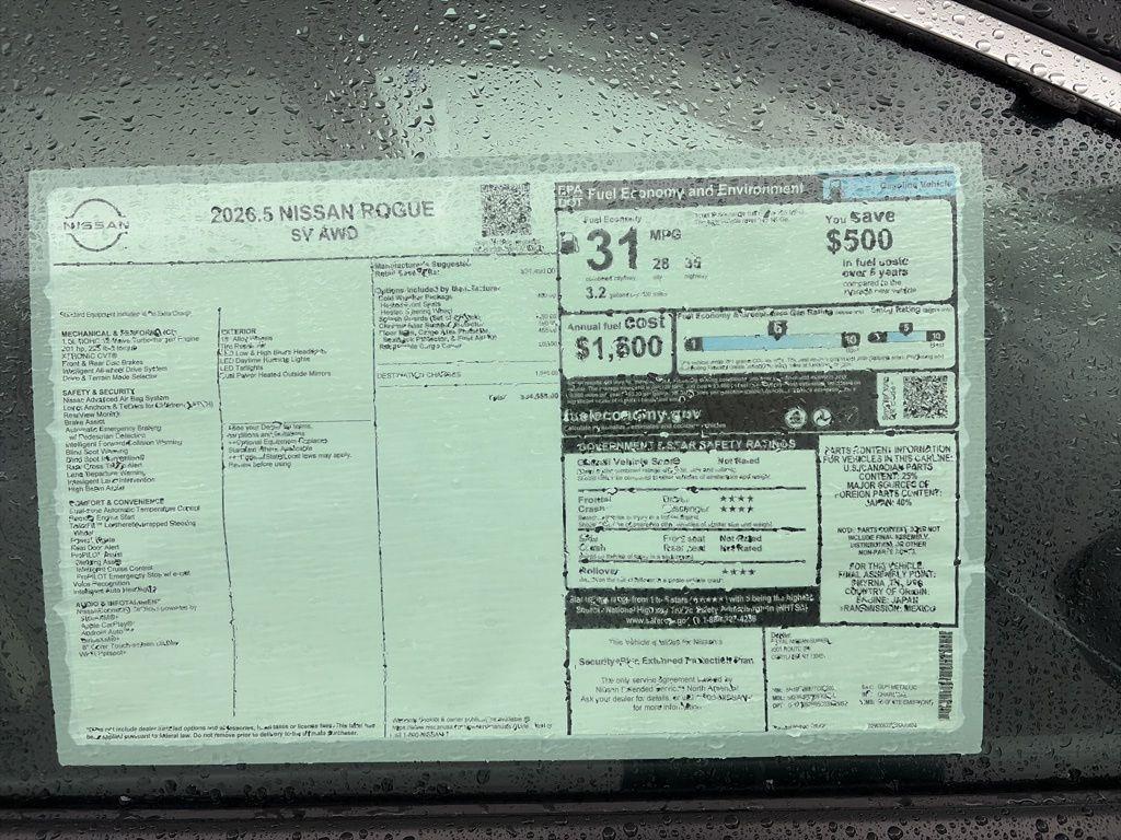 new 2026 Nissan Rogue car, priced at $34,555