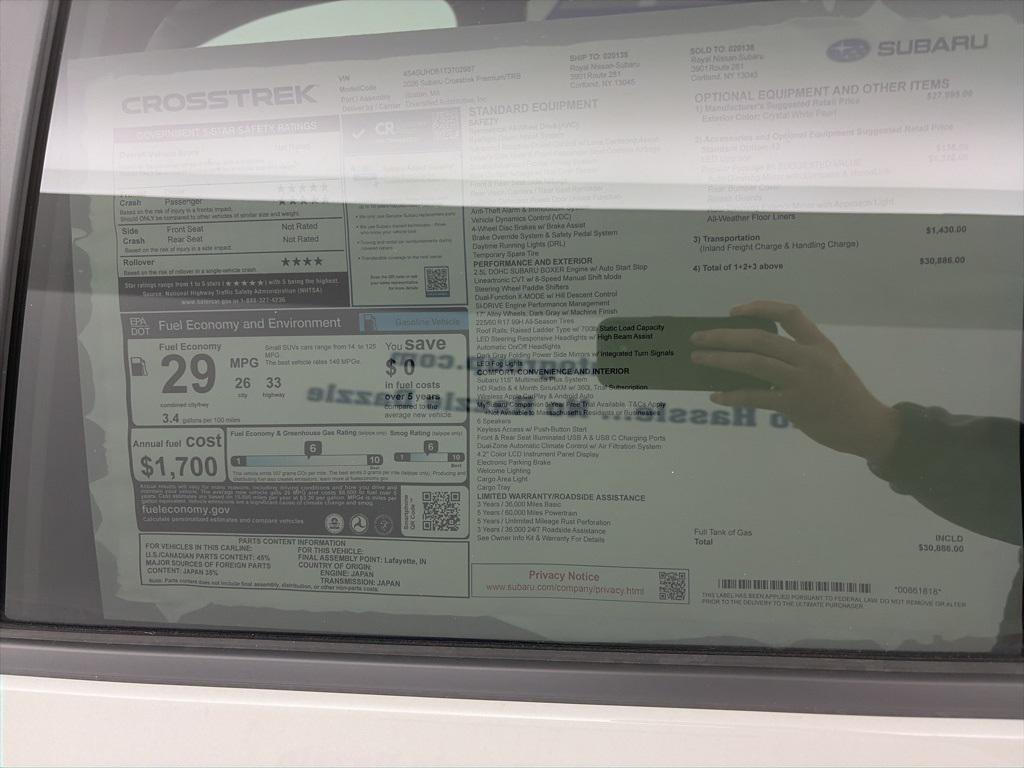 new 2026 Subaru Crosstrek car, priced at $30,886