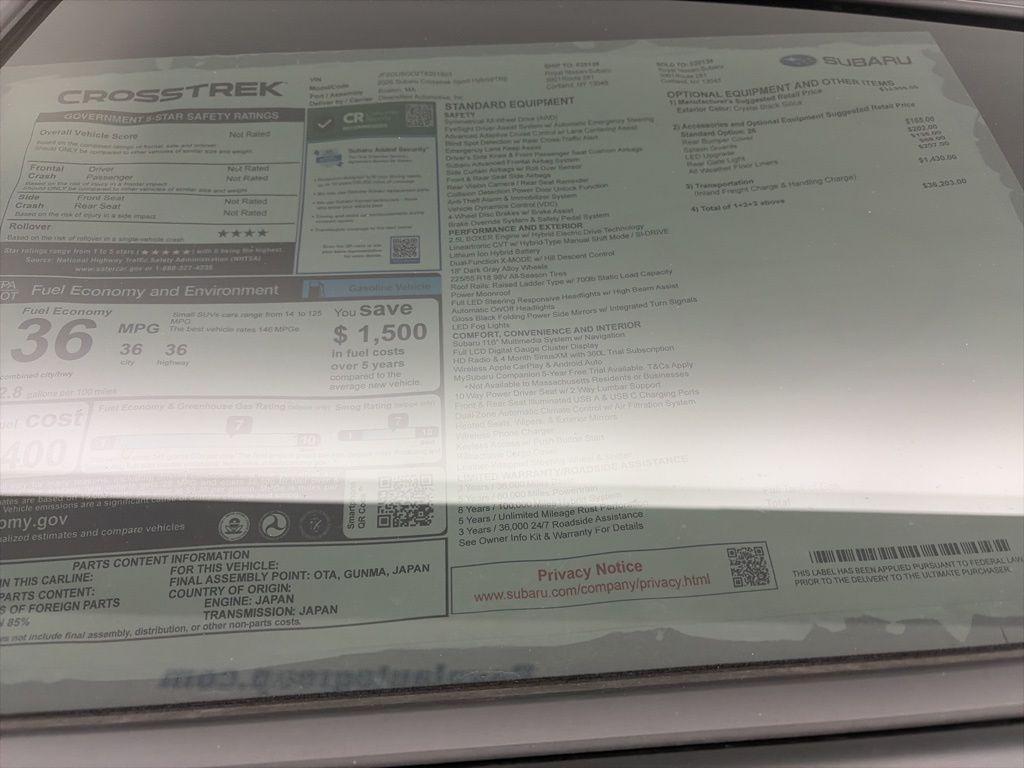 new 2026 Subaru Crosstrek Hybrid car, priced at $34,703