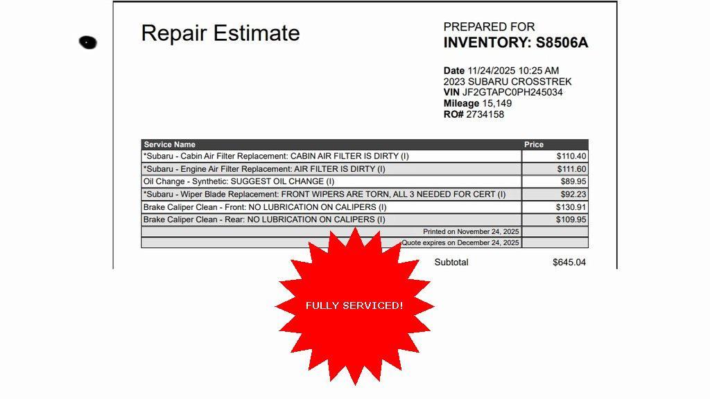 used 2023 Subaru Crosstrek car, priced at $25,994