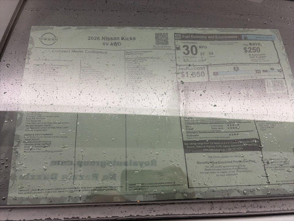 new 2026 Nissan Kicks car, priced at $30,265