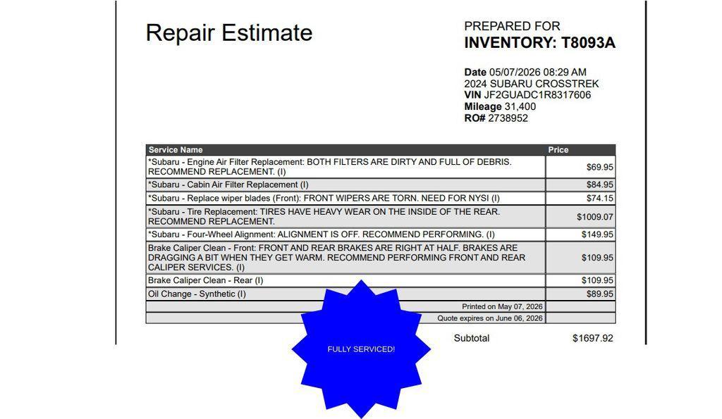 used 2024 Subaru Crosstrek car, priced at $27,374