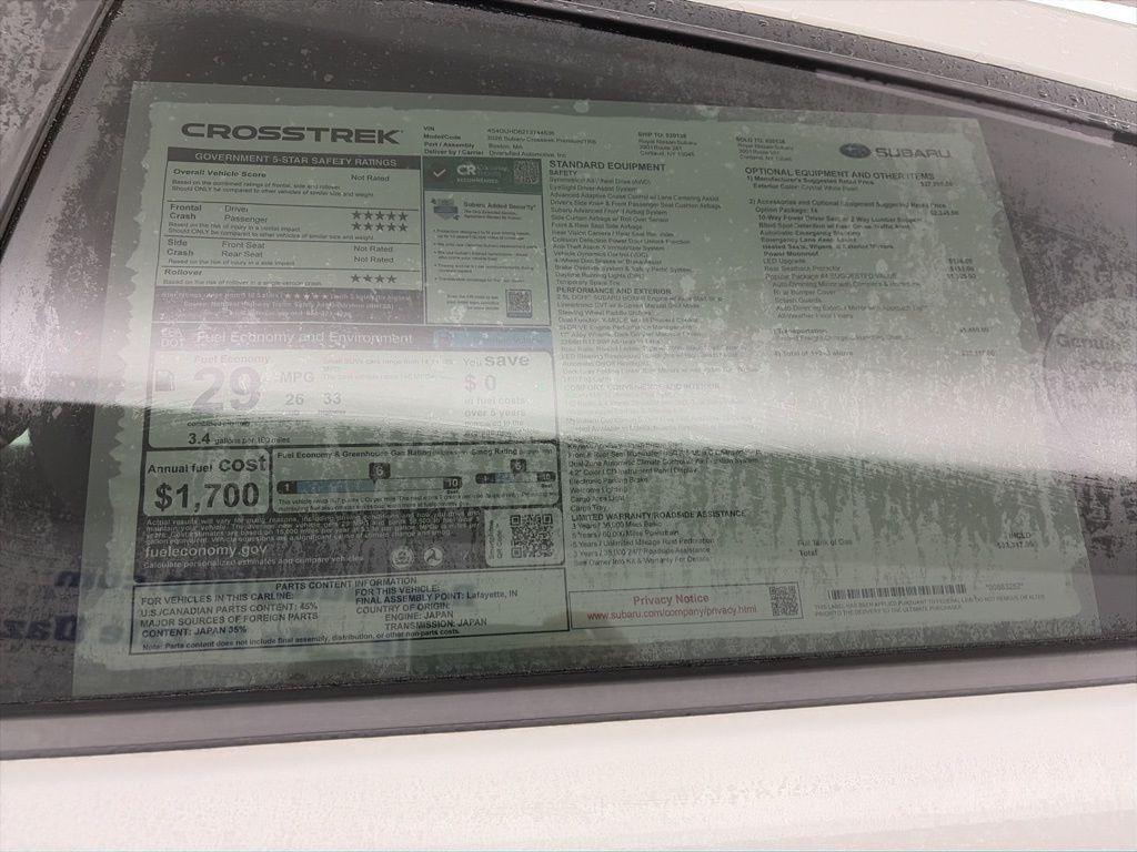 new 2026 Subaru Crosstrek car, priced at $33,317