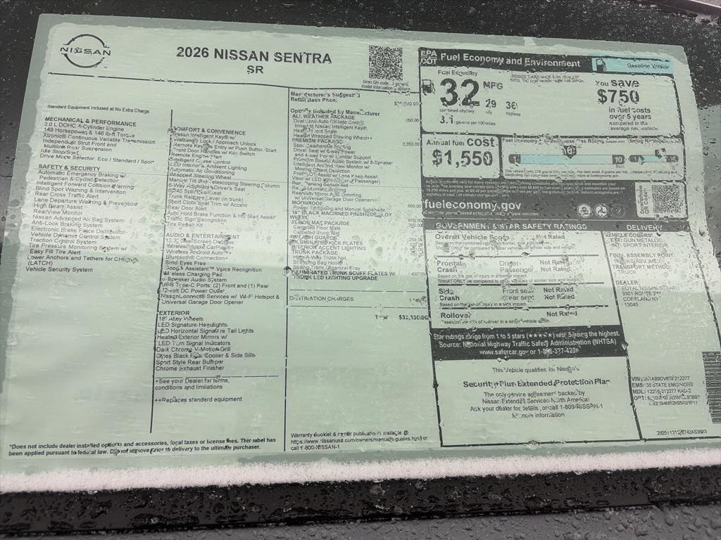 new 2026 Nissan Sentra car, priced at $32,330
