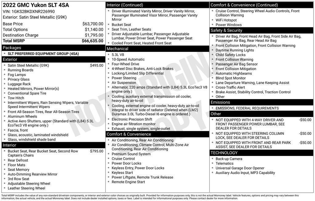 used 2022 GMC Yukon car, priced at $40,995