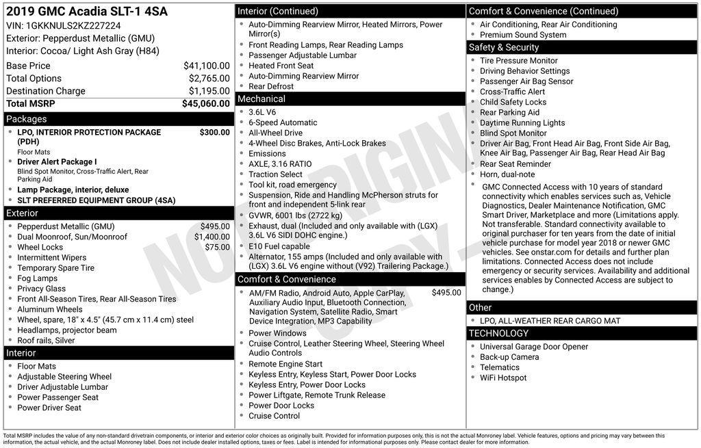 used 2019 GMC Acadia car, priced at $21,995