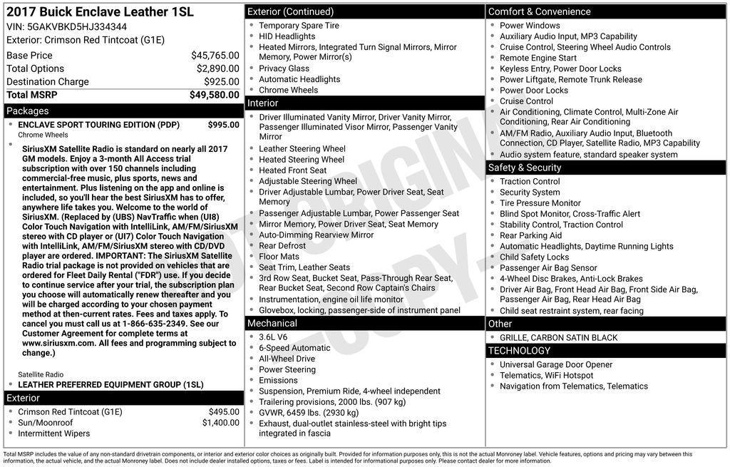 used 2017 Buick Enclave car, priced at $11,200