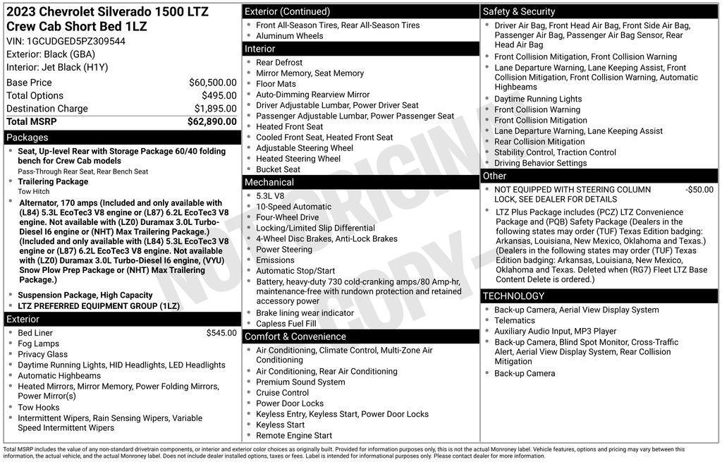 used 2023 Chevrolet Silverado 1500 car, priced at $43,300