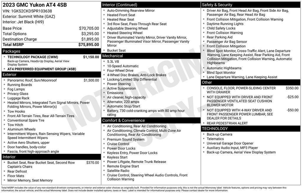 used 2023 GMC Yukon car, priced at $50,995