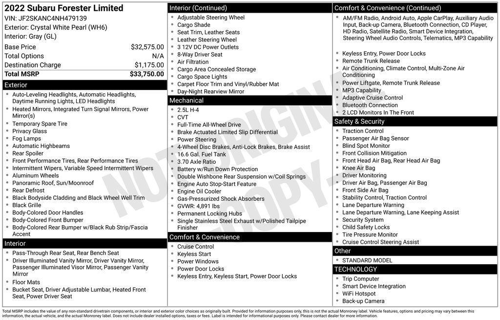 used 2022 Subaru Forester car, priced at $20,350