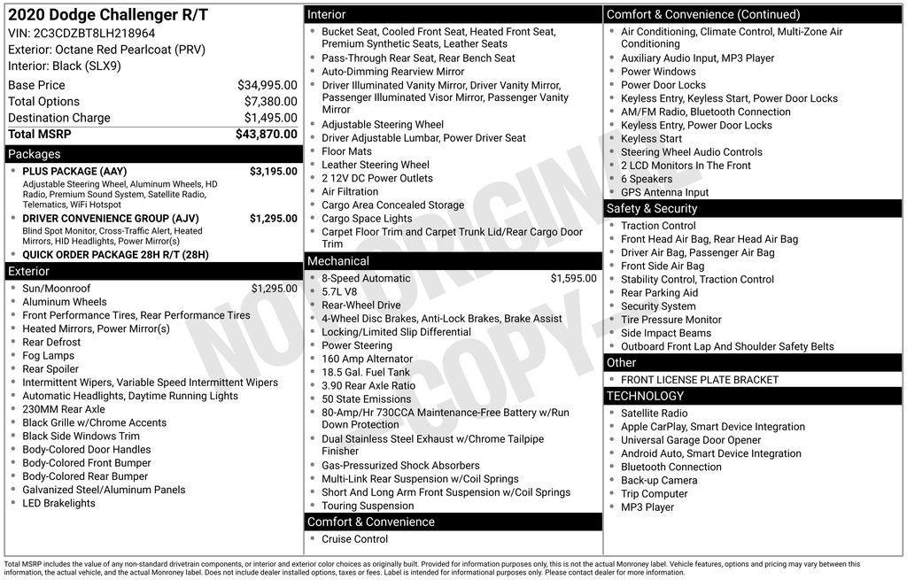 used 2020 Dodge Challenger car, priced at $20,809