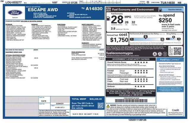 new 2026 Ford Escape car, priced at $31,905