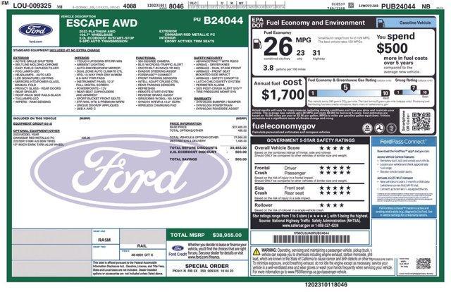 used 2023 Ford Escape car, priced at $26,247