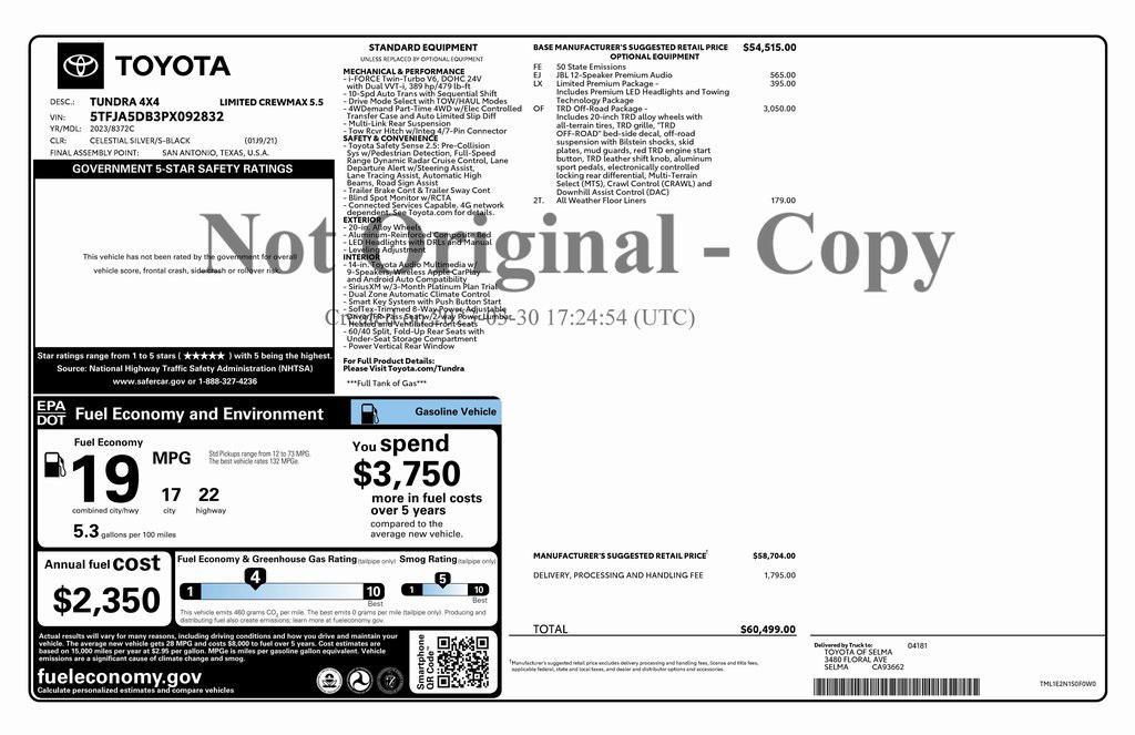 used 2023 Toyota Tundra car, priced at $48,973