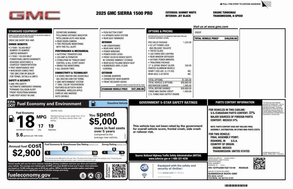 used 2025 GMC Sierra 1500 car, priced at $37,573