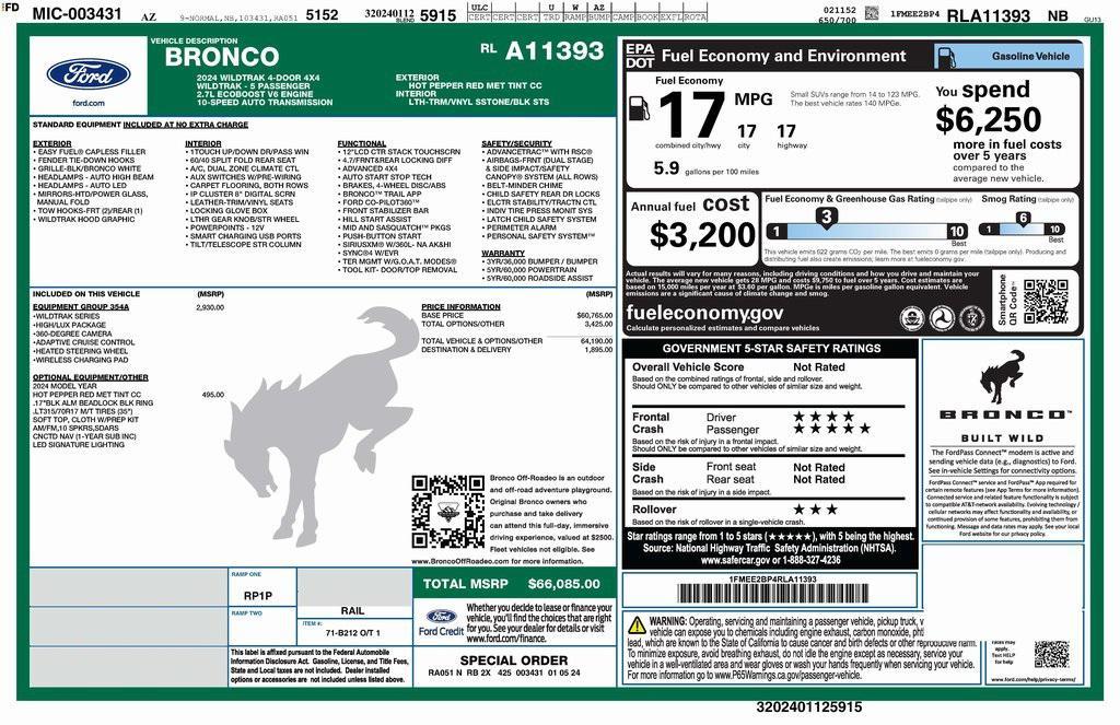 used 2024 Ford Bronco car, priced at $50,973