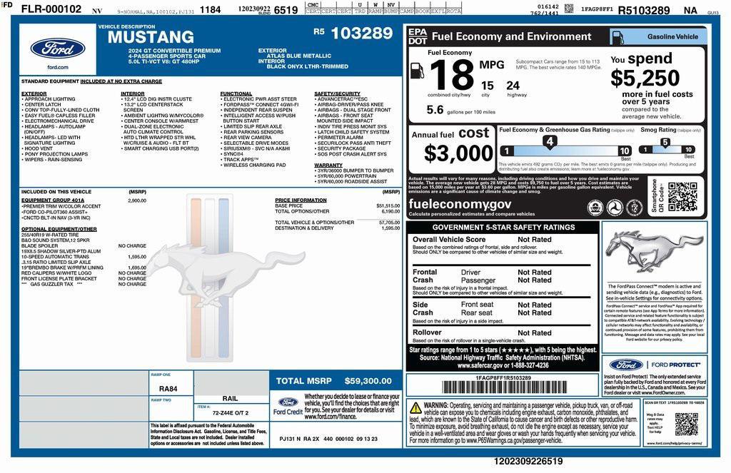 used 2024 Ford Mustang car, priced at $45,573