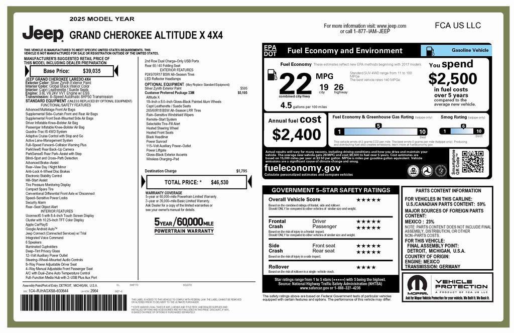 used 2025 Jeep Grand Cherokee car, priced at $34,573