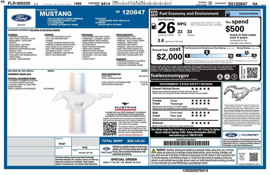 used 2025 Ford Mustang car, priced at $31,573